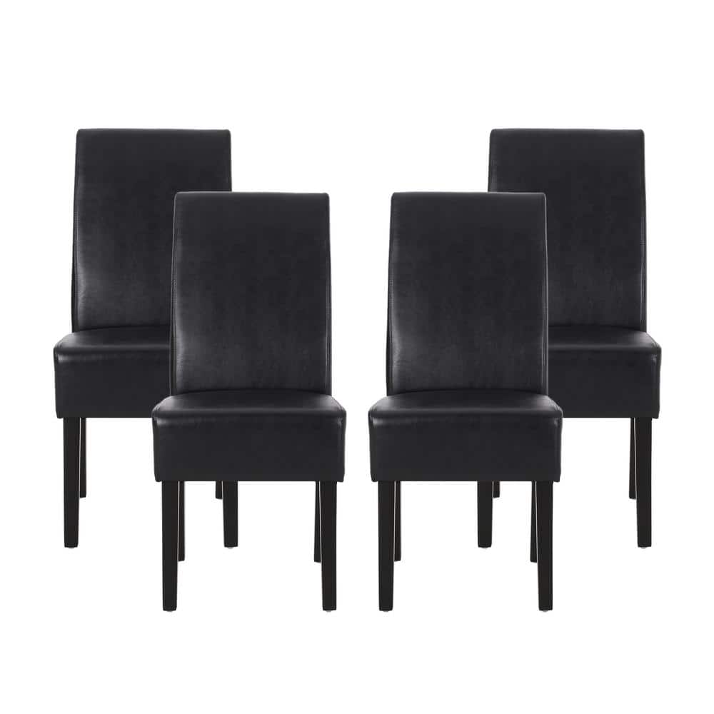 Monita Midnight Black Upholstered Faux Leather Dining Chair (Set of 4) price history on PriceWatchPro