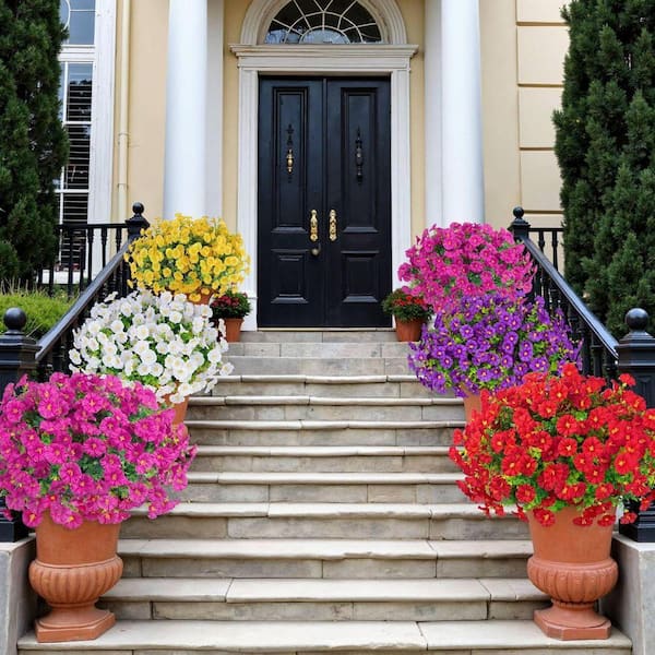 24 Bundles 14.2 Inch Multi-Colored Artificial Petunia Flowers for