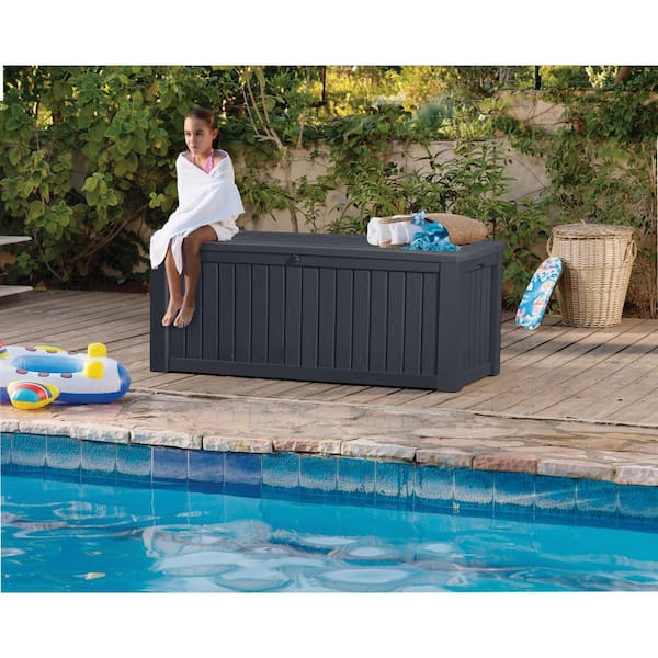Keter 150 Gal. Large Deck Box Resin Grey for Patio Garden