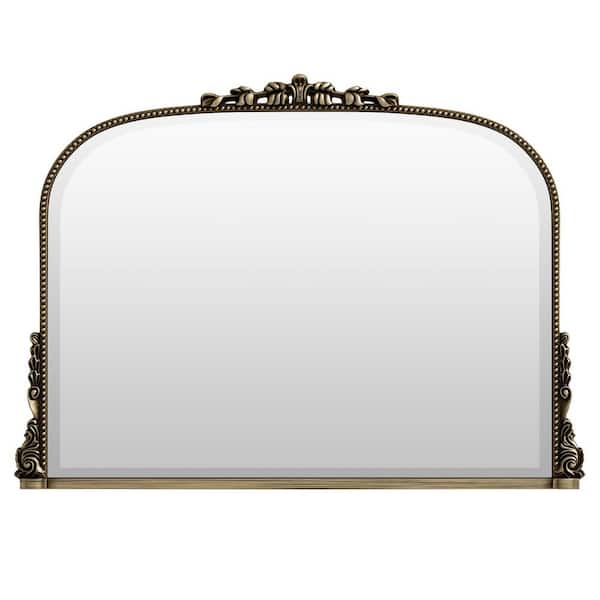 Vintage Bronze 31.5 in. W x 43.5 in. H Classic Arched PU Framed  Wall Mirror Bathroom Vanity Mirror