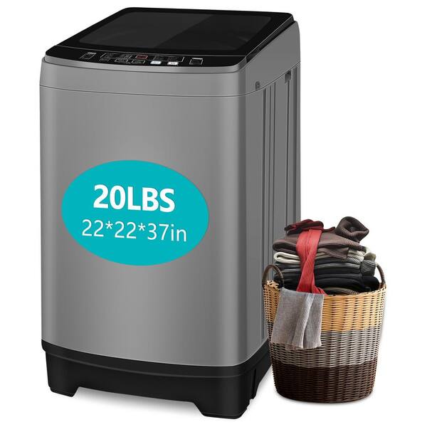 JEREMY CASS 2.1 cu.ft. Top Load Washer in Grey with Glass Top Lid, Full