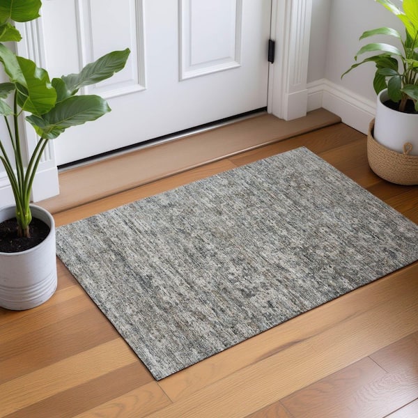 Chantille Machine Washable Indoor/Outdoor Abstract ACN2324 Pewter 2 ft. x 3 ft. Accent Rug