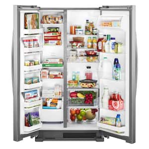 25 cu. ft. Side by Side Refrigerator in Monochromatic Stainless Steel