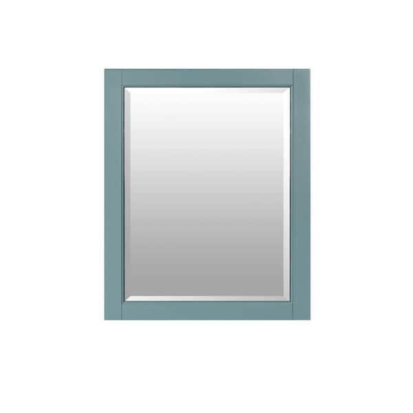 Home Decorators Collection Beverly 24 in. W x 32 in. H Rectangular Wood Framed Wall Bathroom Vanity Mirror in Aegean Teal