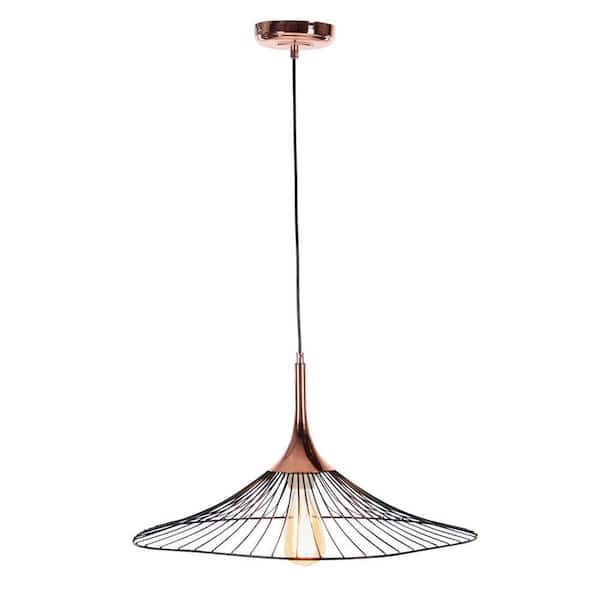 Industrial Rose Gold Iron Light Pendant