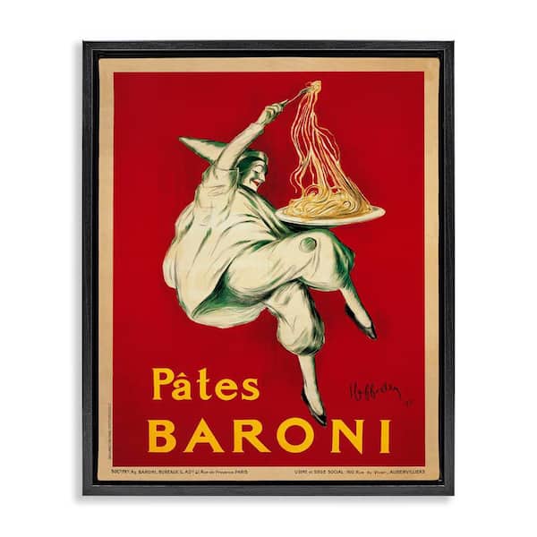 Pates Baroni Vintage Food Poster by Marcello Dudovich Black Floater Frame Graphic Art Print Food 31 in. x 25 in.