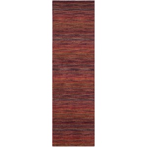 Himalaya Red/Multi 2 ft. x 6 ft. Solid Runner Rug