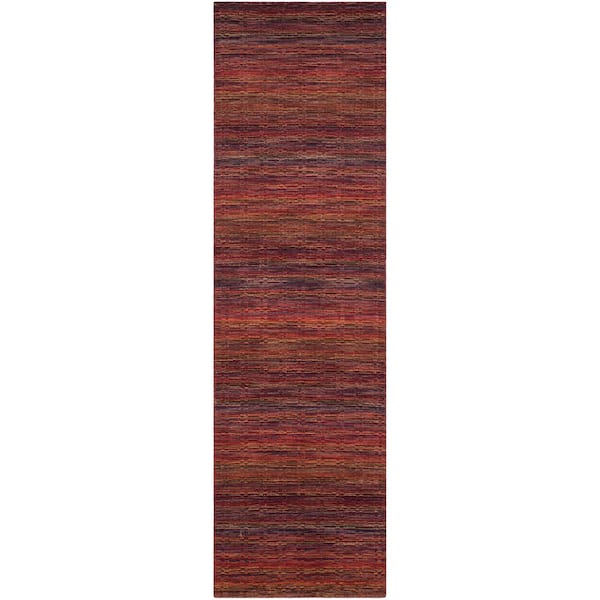 SAFAVIEH Himalaya Red/Multi 2 ft. x 6 ft. Solid Runner Rug