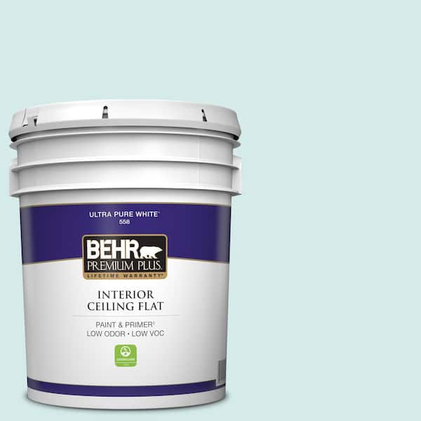 BEHR PREMIUM PLUS 5 gal. #HDC-MD-23 Ice Mist Ceiling Flat Interior Paint
