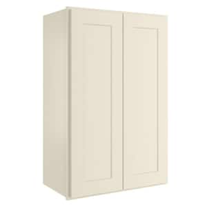 Antique White Painted Shaker Style Ready to Assemble Wall Cabinet 24-in W x 36-in H x 12-in D