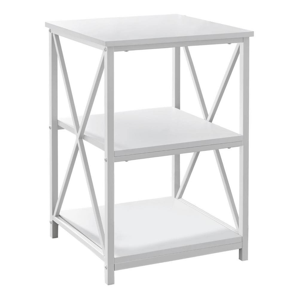 18 in. White Rectangle MDF End Table