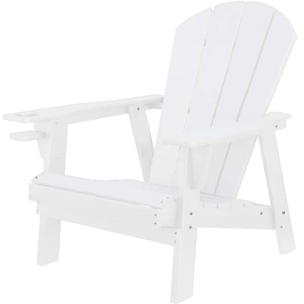 29.2 in. x 28.7 in. x 35 in. White High Density Polyethylene Adirondack for Outdoor