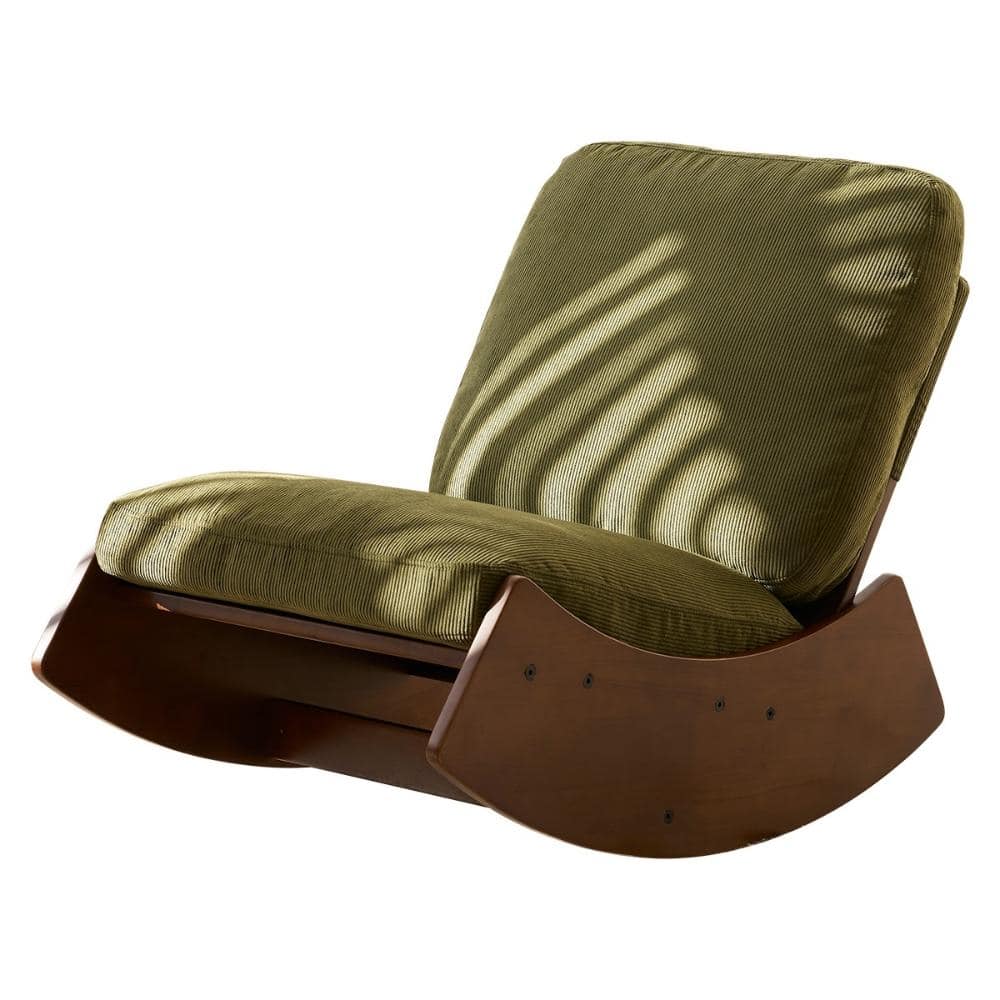 Comfortable Glider Rocking Chair 35.4 in. Green Fabric Solid Wood Frame Set of 2 price history on PriceWatchPro