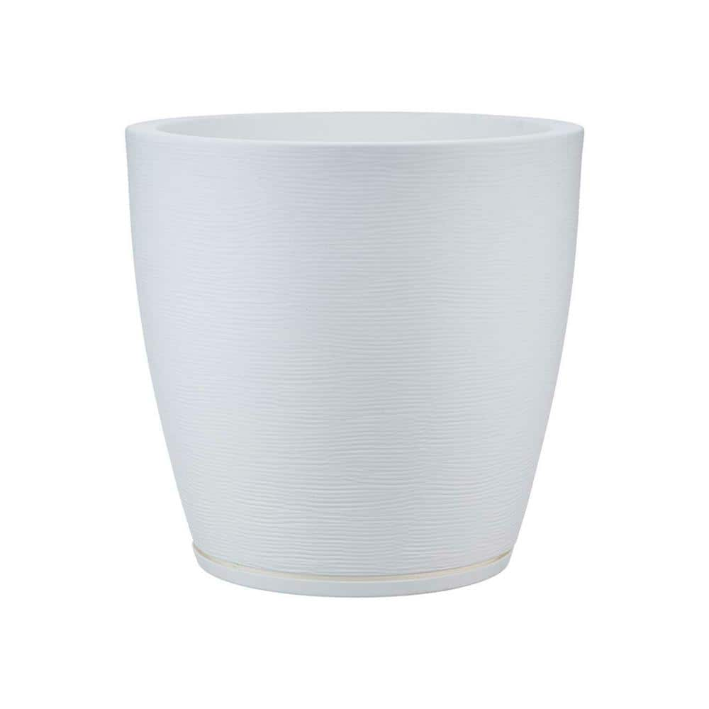 FLORIDIS Amsterdan Large White Plastic Resin Indoor And Outdoor Planter   White Floridis Plant Pots 10 16 0235 64 1000 