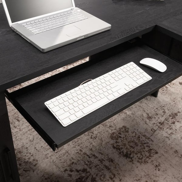 SAUDER Tiffin Line 65.984 in. L-Shape Raven Oak Computer Desk with