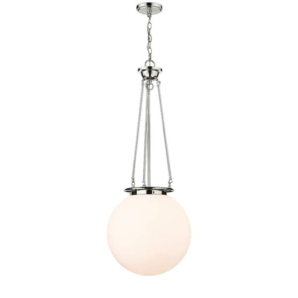 Beacon 100-Watt 1-Light Polished Nickel Shaded Mini Pendant Light with Painted Glass Shade