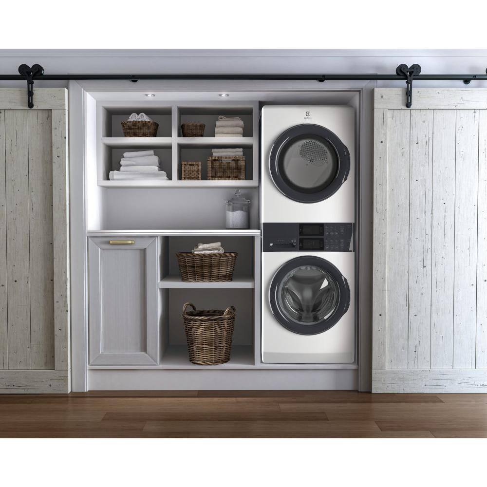 White Gas Stacked Washer and Dryer Set with Energy Star