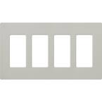Claro 4 Gang Wall Plate for Decorator/Rocker Switches, Satin, Palladium (SC-4-PD) (1-Pack)