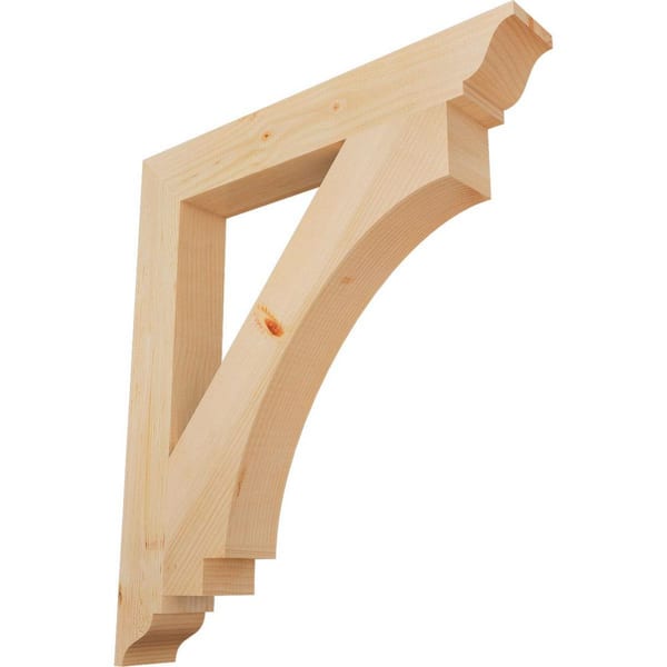 Ekena Millwork 3.5 in. x 32 in. x 28 in. Douglas Fir Imperial Traditional Smooth Bracket