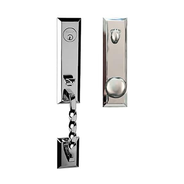 DELANEY HARDWARE Bravura 915 Jacksonville Entry Door Handleset with Knob Interior in Polished Chrome Finish