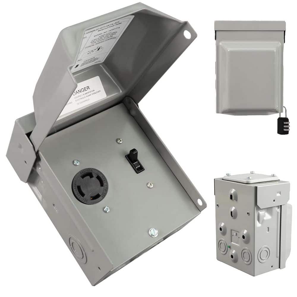 30A NEMA L14-30R Outdoor RV Power Outlet Box with 15A Switch, 125/250V ETL Listed Weatherproof Lockable Generator Panel price history on PriceWatchPro