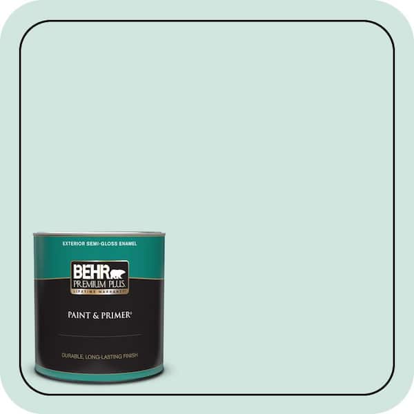 BEHR PREMIUM PLUS 1 qt. Home Decorators Collection #HDC-CT-26A Seaglass Semi-Gloss Enamel Exterior Paint & Primer