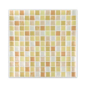 10 in. W x 10 in. L Vinyl Peel and Stick Wall Tile Backsplash in Light Yellow for Kitchen and Bathroom (10-Pack)