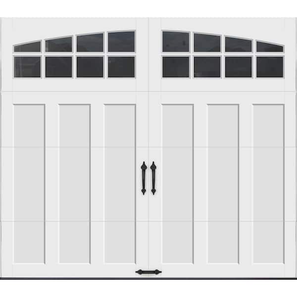 Clopay Coachman Collection 8 ft. x 7 ft. 18.4 R-Value Intellicore Insulated White Garage Door with Arch Window