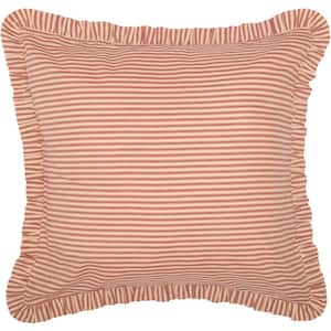 Sawyer Mill Red Farmhouse Ticking Stripe Cotton Euro Sham