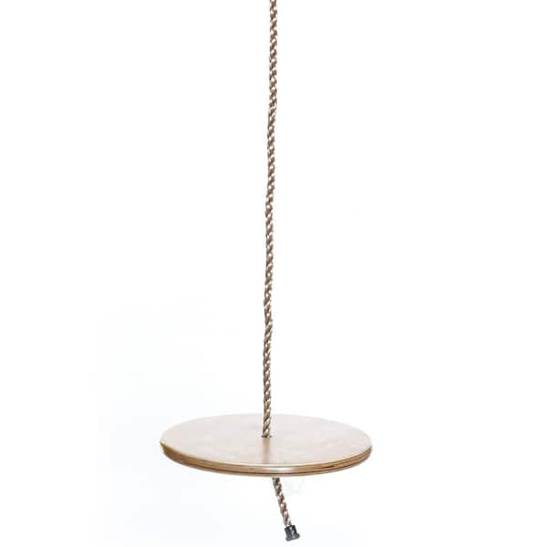 PLAYBERG Wooden Round Disc Plate Swing Seat With Hanging Rope
