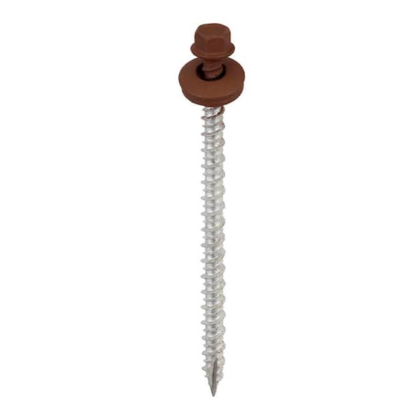 Acorn Hardware #9 x 3 in. 1/4 in. Hex Head Metal to Wood Screws in Brown (Bag of 250)