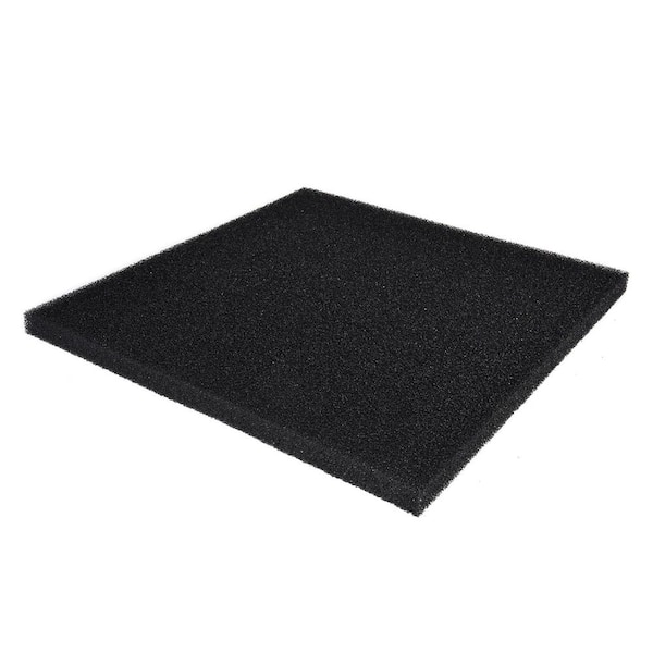20 in. x 20 in. x 1 in. Filter Pad with 20PPI Bio Media and Customizable Size for Aquarium and Fish Tank, Black (1-Pack)