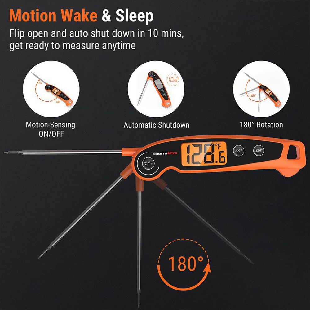 ThermoPro TP605W Waterproof Digital Instant Read Meat Thermometer Food Candy Cooking Kitchen Thermometer with Magnet and Backlight TP605W