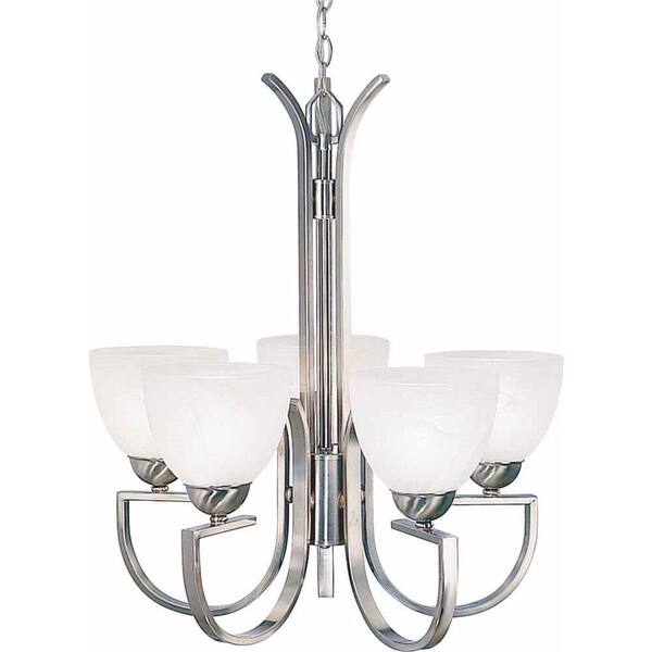 Volume Lighting Chicago 5-Light Brushed Nickel Chandelier