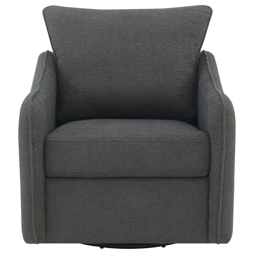 Madia Charcoal Gray Boucle Upholstered Swivel Glider Chair