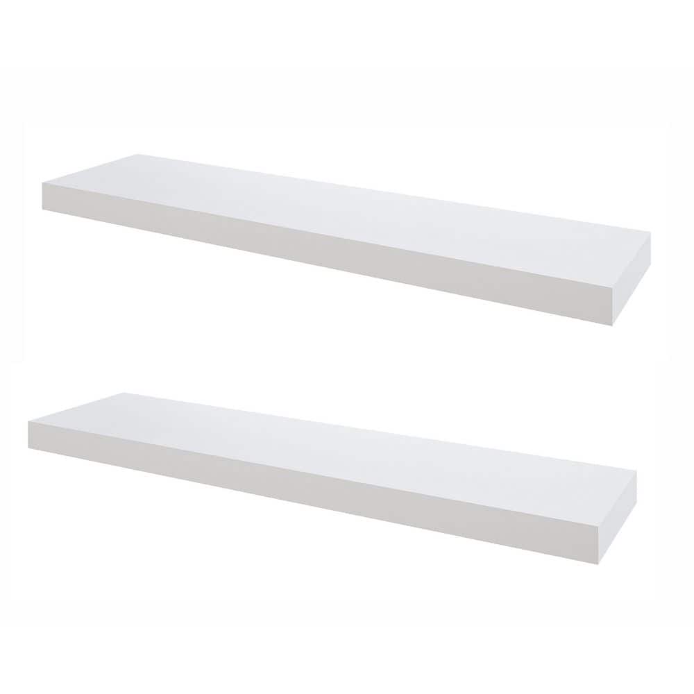 31.5 in. W x 7.7 in. D White Floating Shelves (Set of 2) Decorative Wall Sh