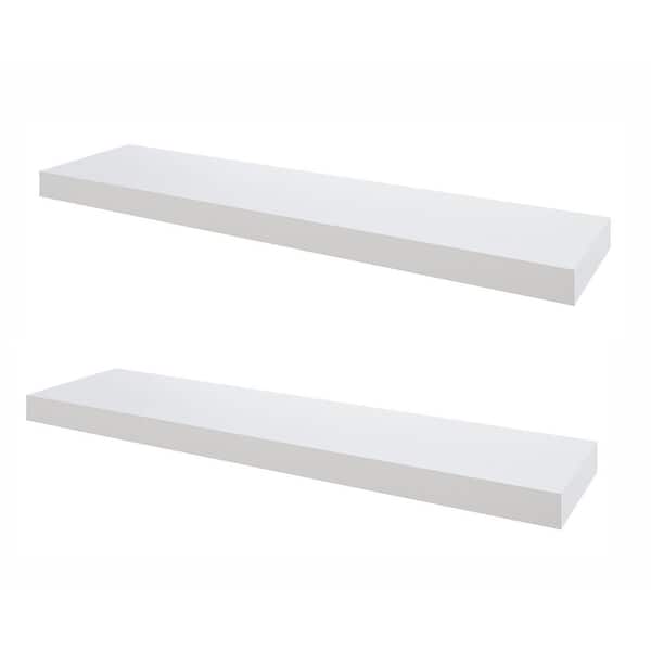 Unbranded 31.5 in. W x 7.7 in. D White Floating Shelves (Set of 2) Decorative Wall Shelf