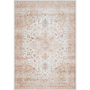 Lavable Khaki Traditional 3 ft. x 4 ft. Indoor Area Rug