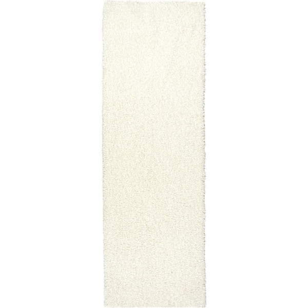Marlow White 3 ft. x 8 ft. Soft Shaggy Faux Sheepskin Machine Washable Indoor Runner Rug