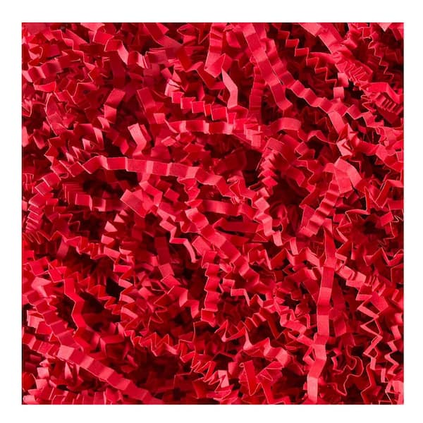 1 lb. Crinkle Paper Filler Shredded Confetti Grass for Easter Baskets Recyclable and Biodegradable Red