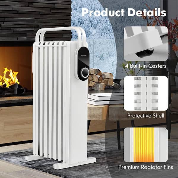 GIVIMO 1500-Watt Electric Oil-Filled Radiator Radiant Space Heater