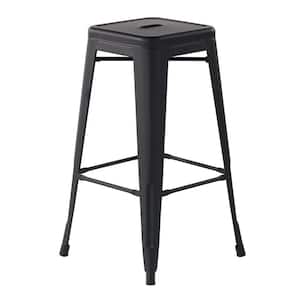 Zolnes 29 in. Black Backless Metal Frame Bar Stool with Metal Seat (Set of 40)