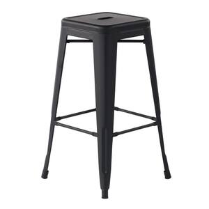 Zolnes 29 in. Black Backless Metal Frame Bar Stool with Metal Seat (Set of 40)