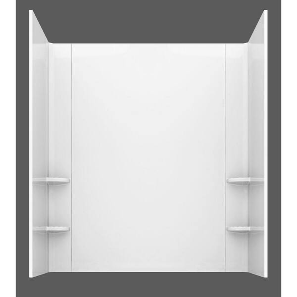 Unbranded - Rampart 3.3 ft. Walk-in Non-Whirlpool Bathtub with Easy Up Adhesive Wall Surround in White