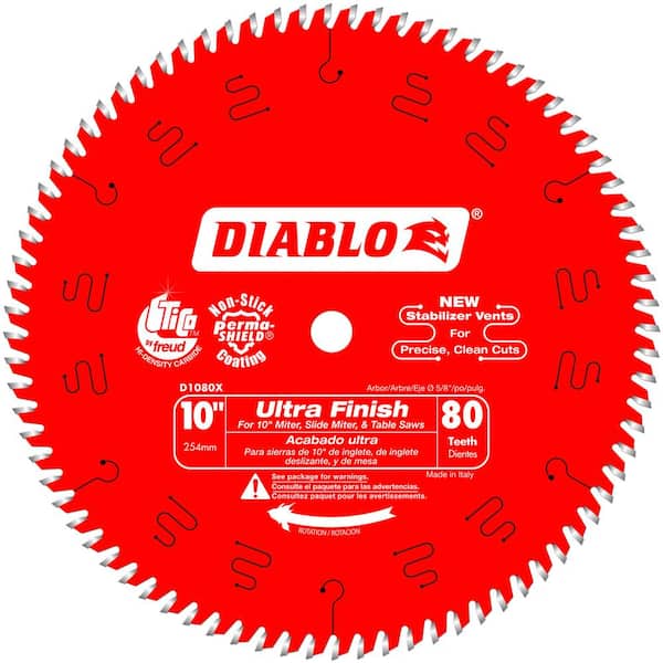 DIABLO 10in. x 80-Teeth Ultra Finish Saw Blade for Wood D1080X