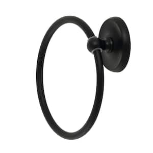 Classic Wall Mount Towel Ring in Matte Black