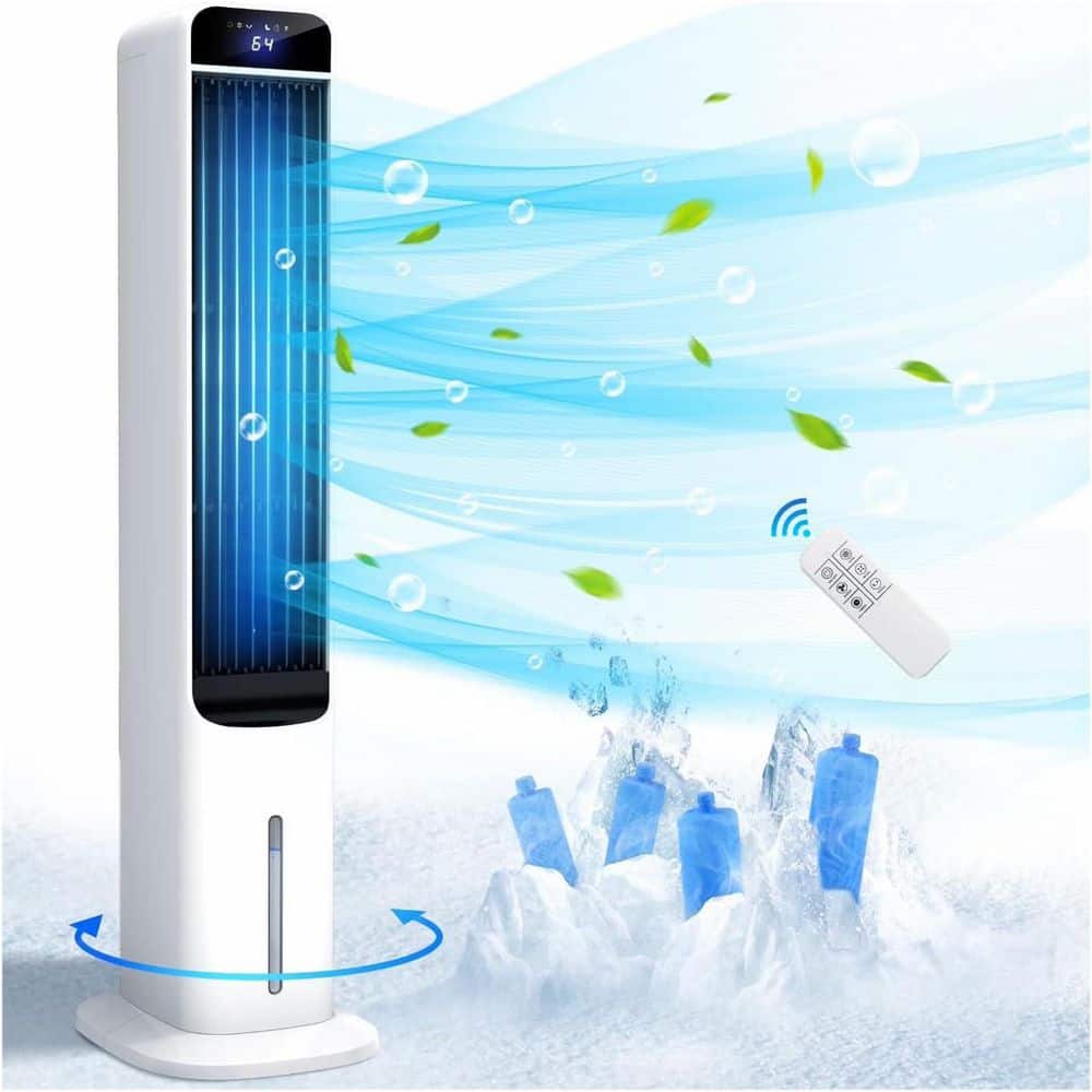 AIR COOLING MIST FAN 本体 ホワイト 冷風機 Atemomen 41 in. 3-Speeds White Tower Fan-Evaporative Air Cooler