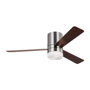 Era 52 in. Indoor/Outdoor Brushed Steel Hugger Ceiling Fan with Light Kit and Remote