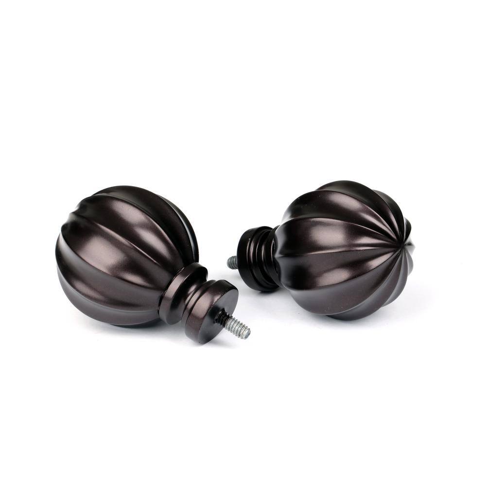Adjustable Oil Rubbed Bronze Curtain Rod with Decorative Finials