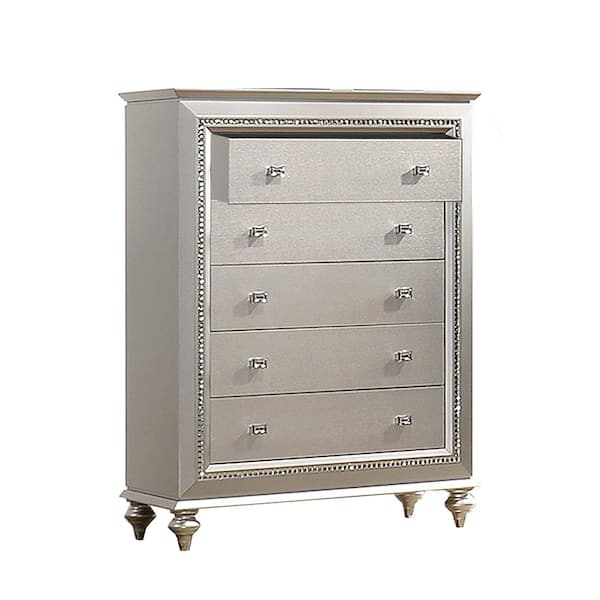 Acme Furniture Maverick 21807 Glam 5-Drawer Lingerie Chest with Lift Top  Mirror and Jewelry Tray, A1 Furniture & Mattress